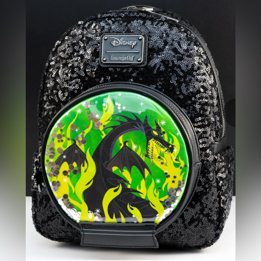 Loungefly x Disney Villains Maleficent
Dragon Sequin Globe Mini Backpack NWOT​